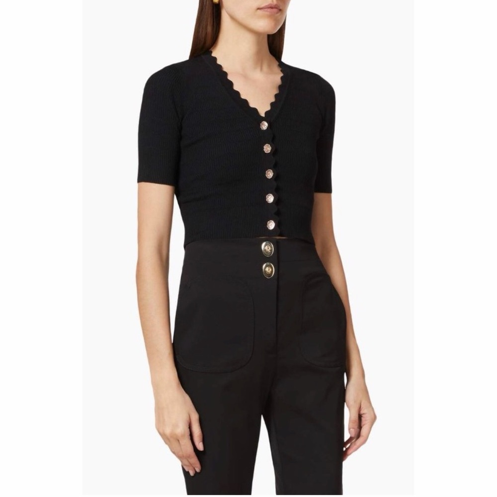 SandroScalloped Button-Up Top size 1 - Picture 3 of 5